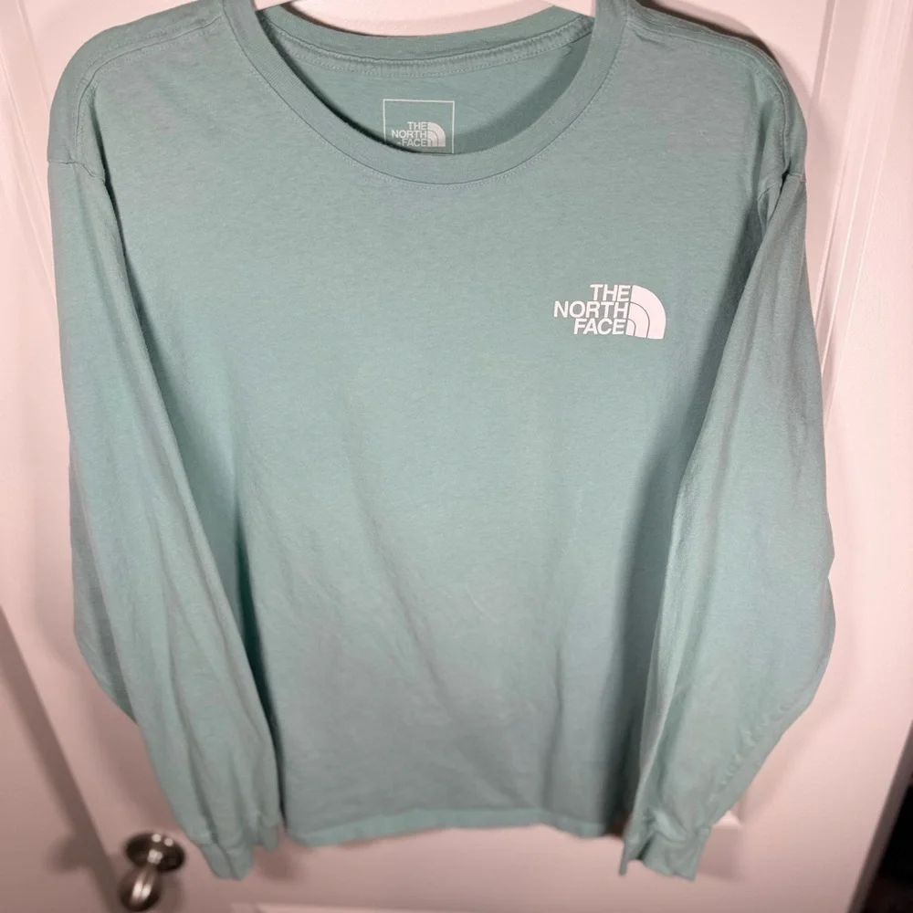 The North Face Seafoam Blue Mens Long Sleeve T-Shirt Size Large